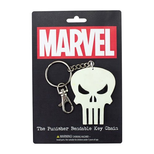 * THE PUNISHER SKULL 3 IN MARVEL AVENGERS BENDABLE KEYCHAIN BY NJ CROCE – NEW *