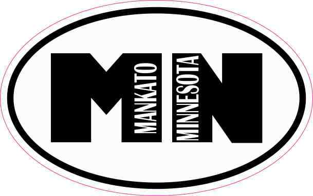 4in x 2.5in Oval Mankato Minnesota Sticker