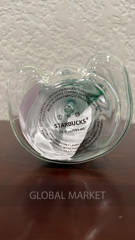 Starbucks Bearista Bear **Glass** Jar Cold Cup with Straw, Thick Glass 20 oz