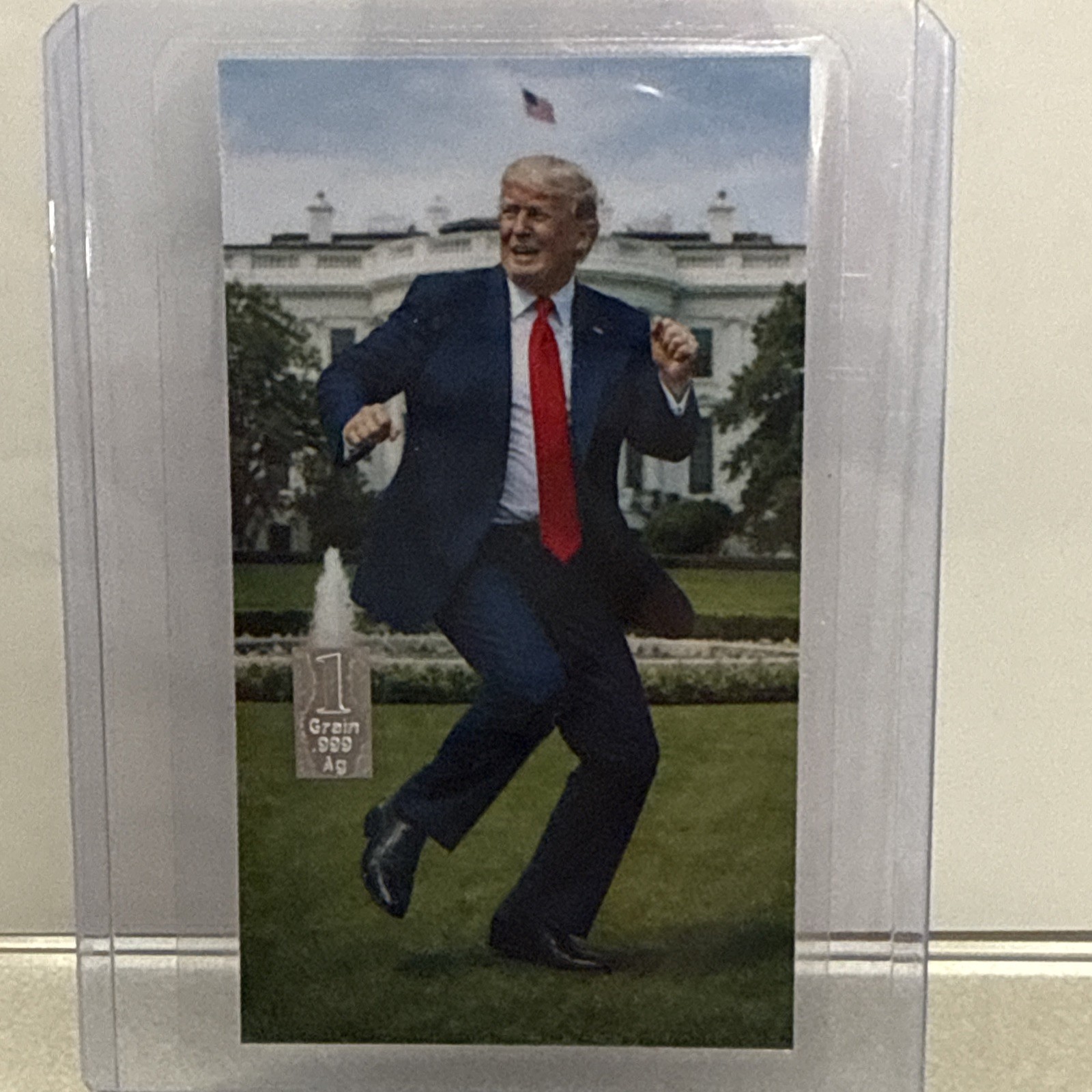 Donald Trump Dancing on White House lawn Custom Novelty Card w/ (1 Grain Silver)