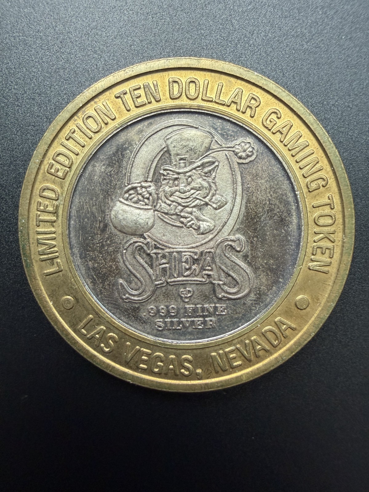 Limited Edition Ten Dollar Gaming Token Las Vegas Nevada O’Sheas Fine Silver