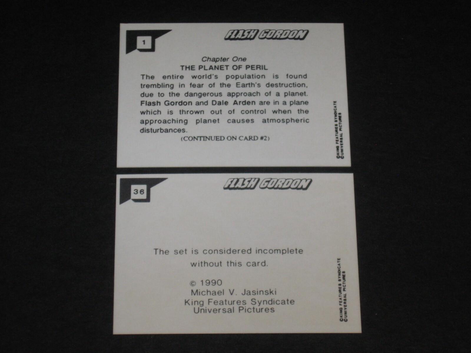 Flash Gordon 1990 Series 1 Complete Trading Card Set #1-36 King Features