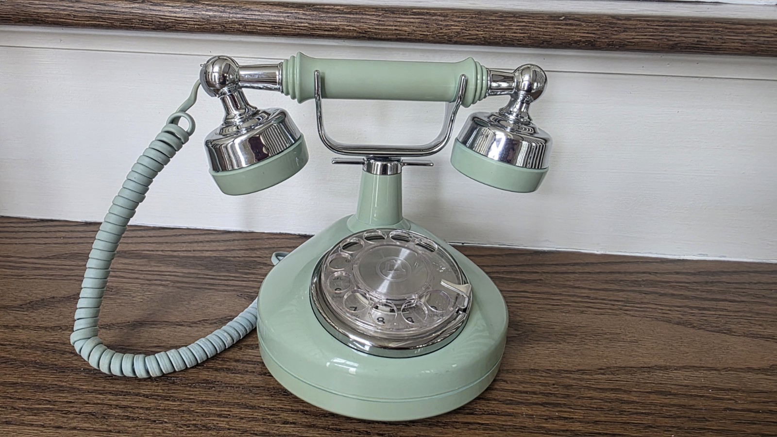 Vintage Western Electric French Style Rotary Dial Phone Green/Aqua