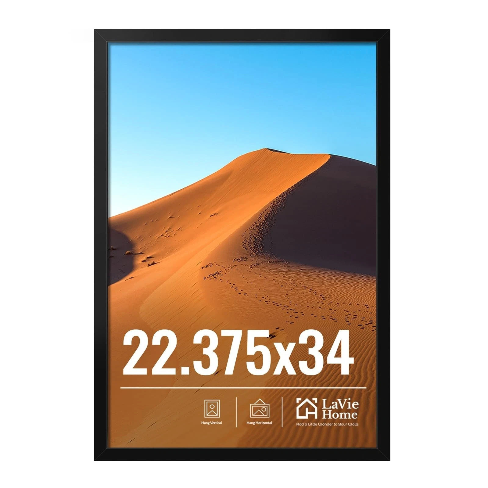 22.375×34 Picture Frame for Wall Display, 22.375×34 Black Picture …