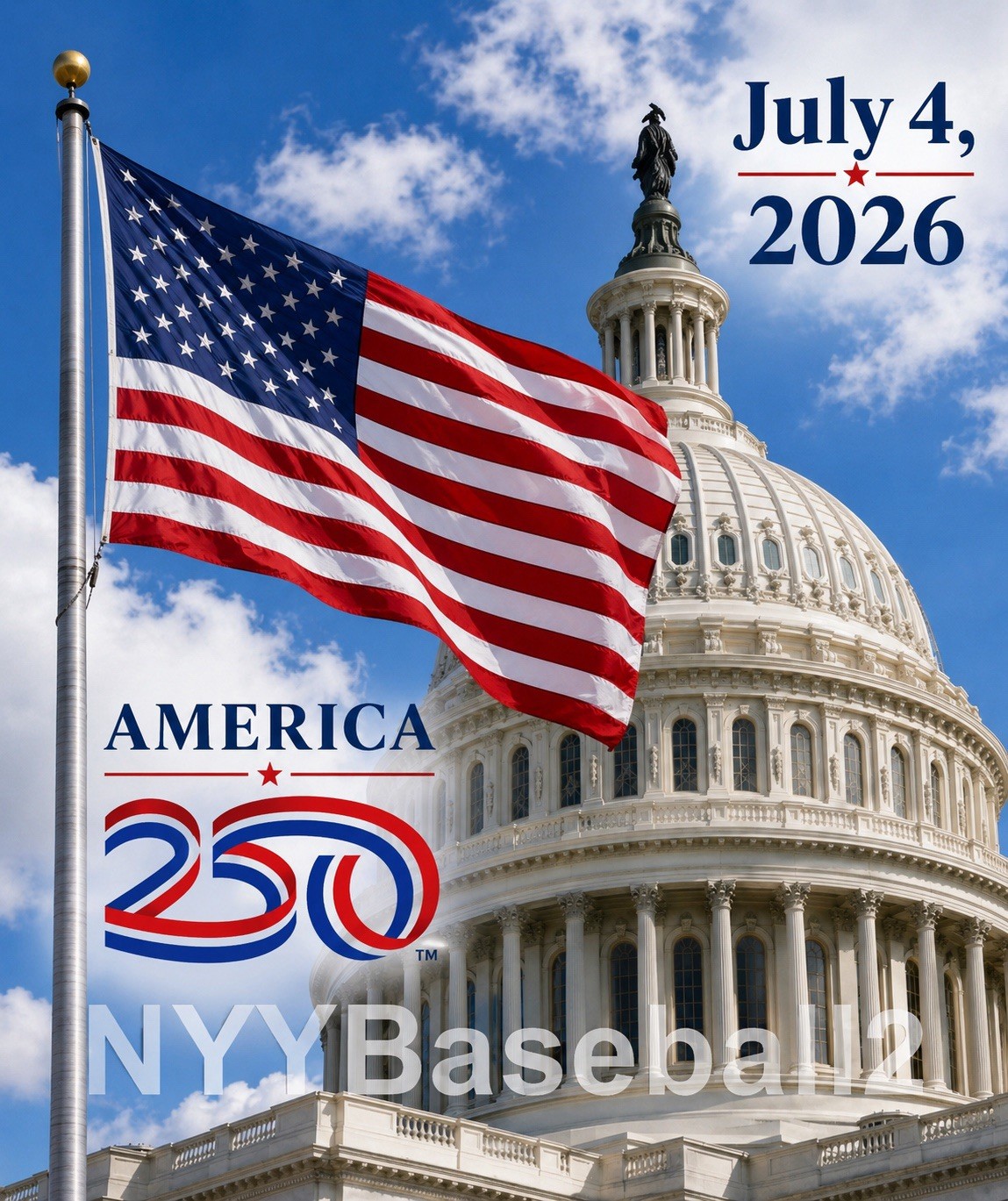 America 250 🇺🇸 Flag Flown Over U.S. Capitol July 4, 2026 USA’s 250th Birthday