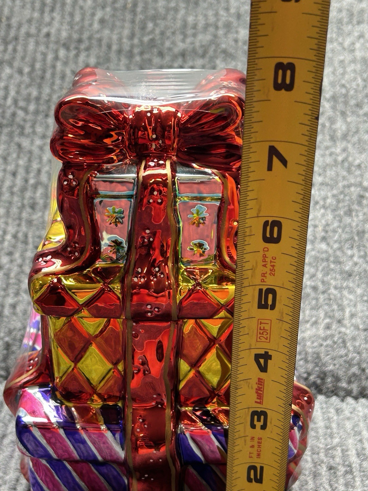 Christopher Radko Candy Dish Presents Trio Metallic Multicolored 2006 New In Box