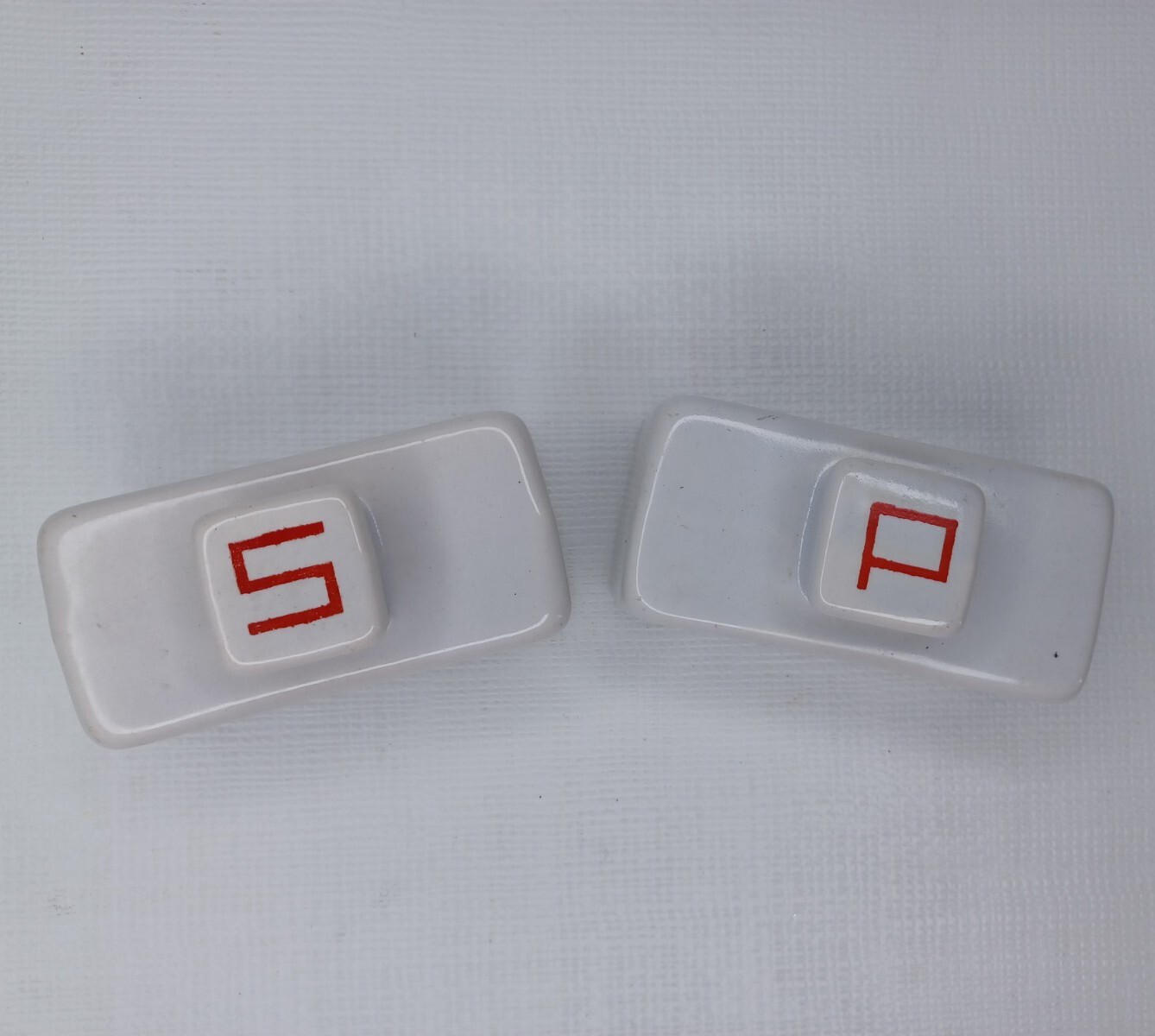 Salt & Pepper Shakers ” Butter Dish ” Look