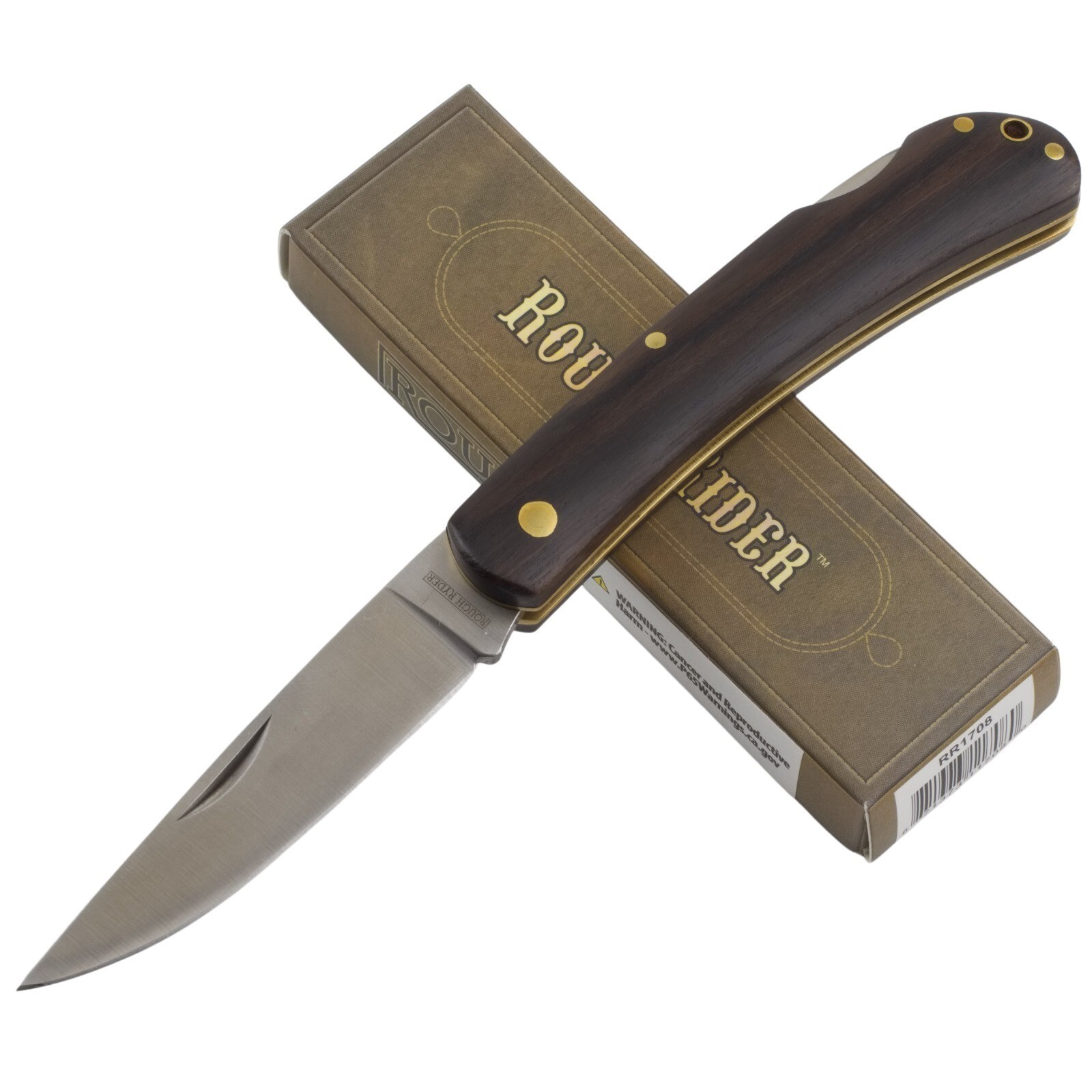 Rough Rider Lockback Work Pocket Knife w/ Black Wood Handles – NEW