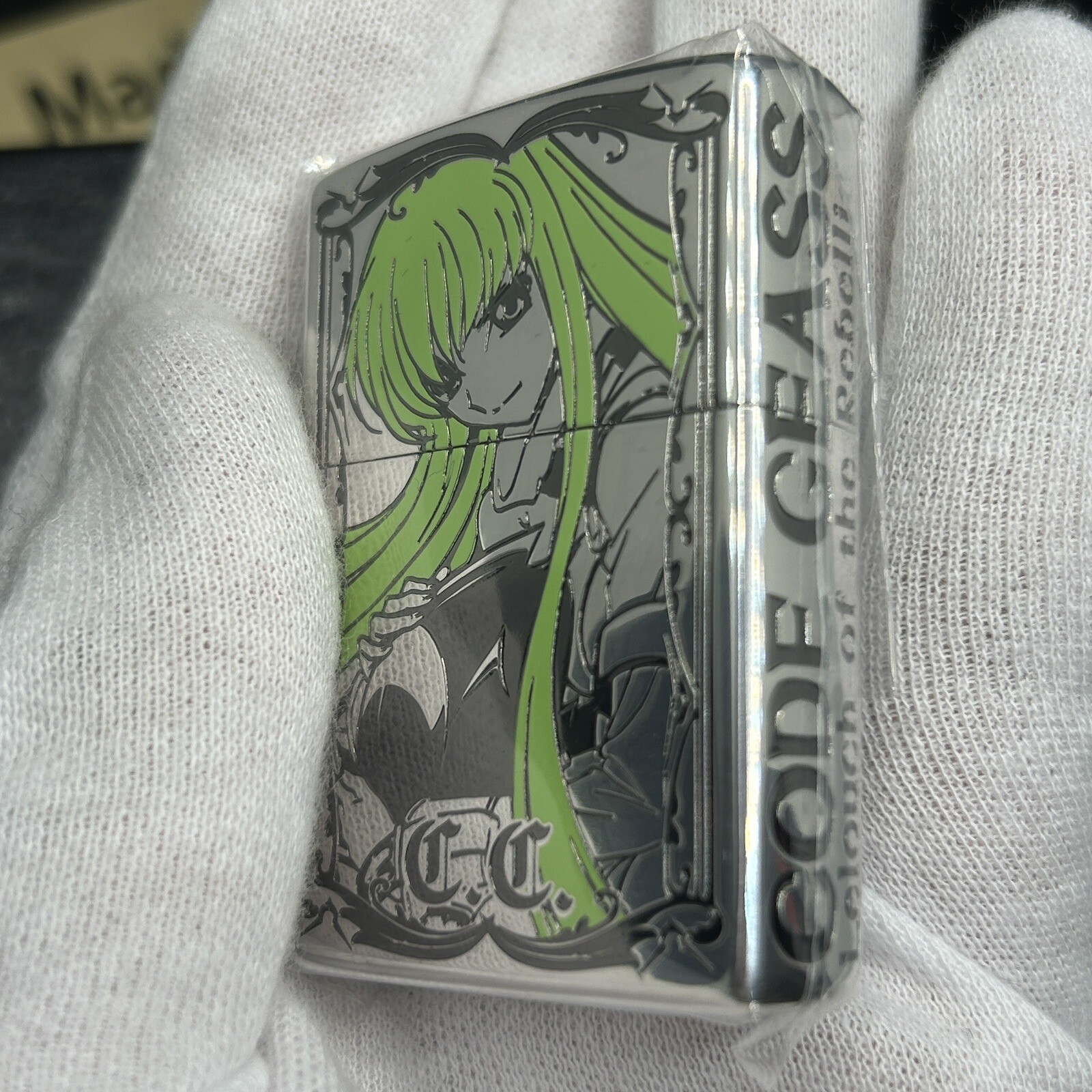 Zippo Oil Lighter Code Geass C.C. Silver Brass Color Limited Japan Anime