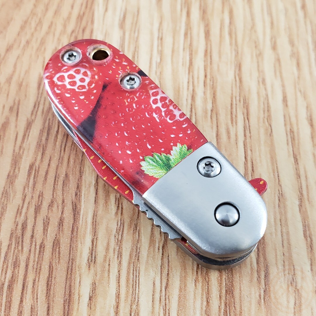 Rough Ryder Strawberry Folding Knife 1.38″ Stainless Steel Blade Acrylic Handle