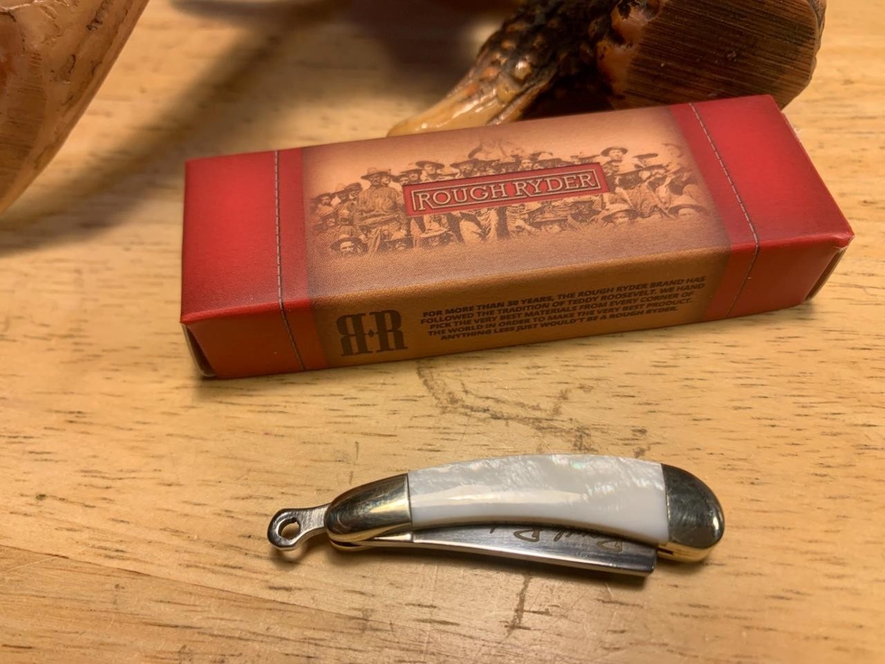 Rough Ryder 2″ Tiny Razor Mother of Pearl Pocket Knife w/Lanyard Hole RR1363