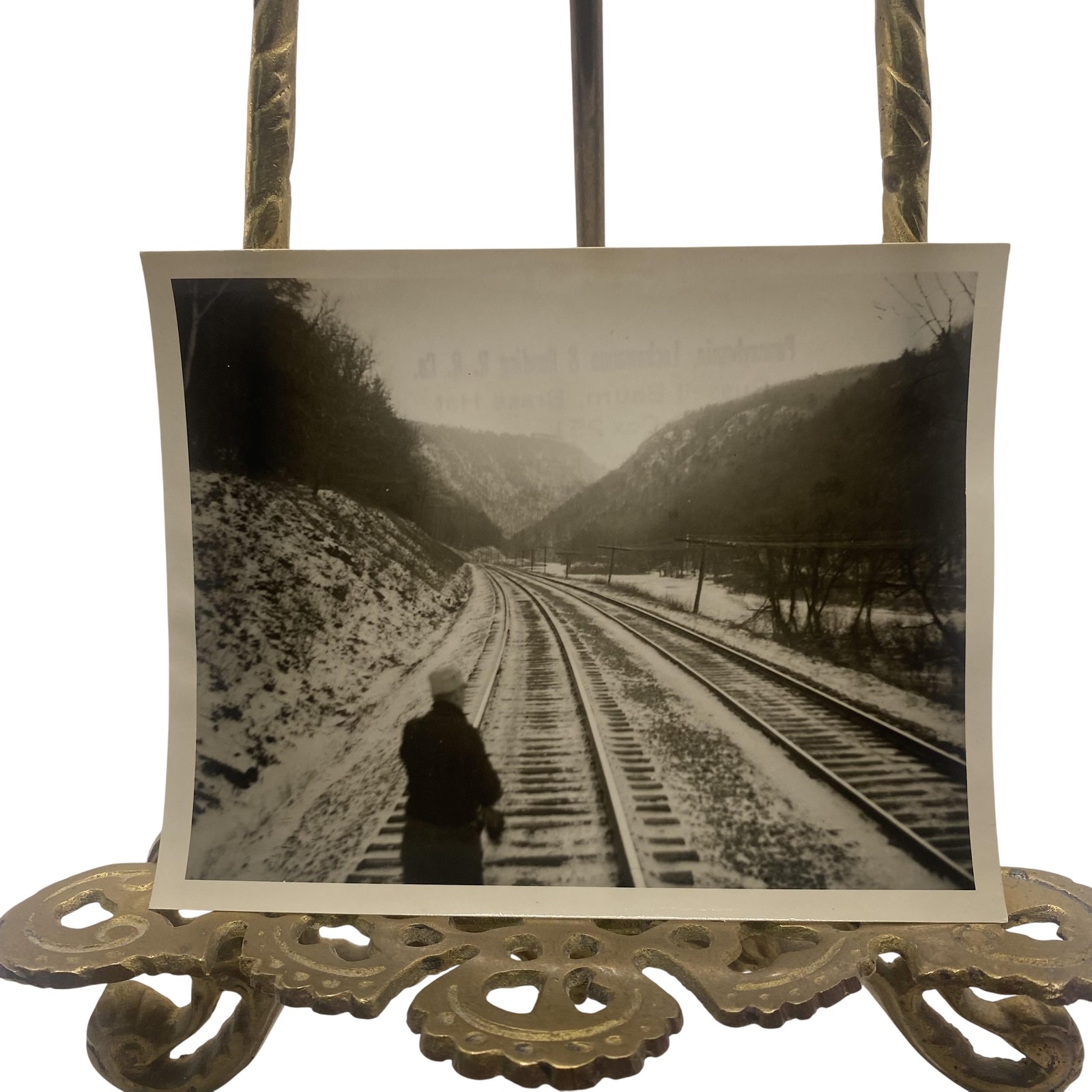 Vintage Pennsylvania Lackawanna & Reading Winter Tracks Photo 4×5 B&W Original