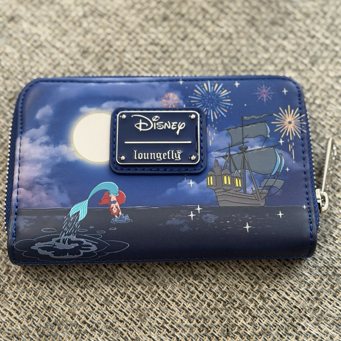 Loungefly Disney The Little Mermaid Ariel Zip-Around Wallet, Blue