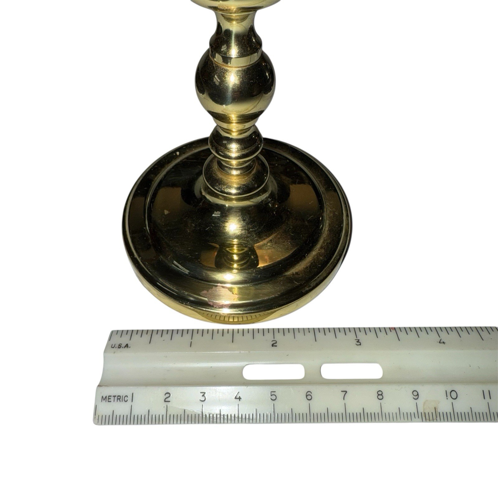 Vintage Baldwin Brass Candlesticks 4.5″ Tall Candle Holder Round Base USA