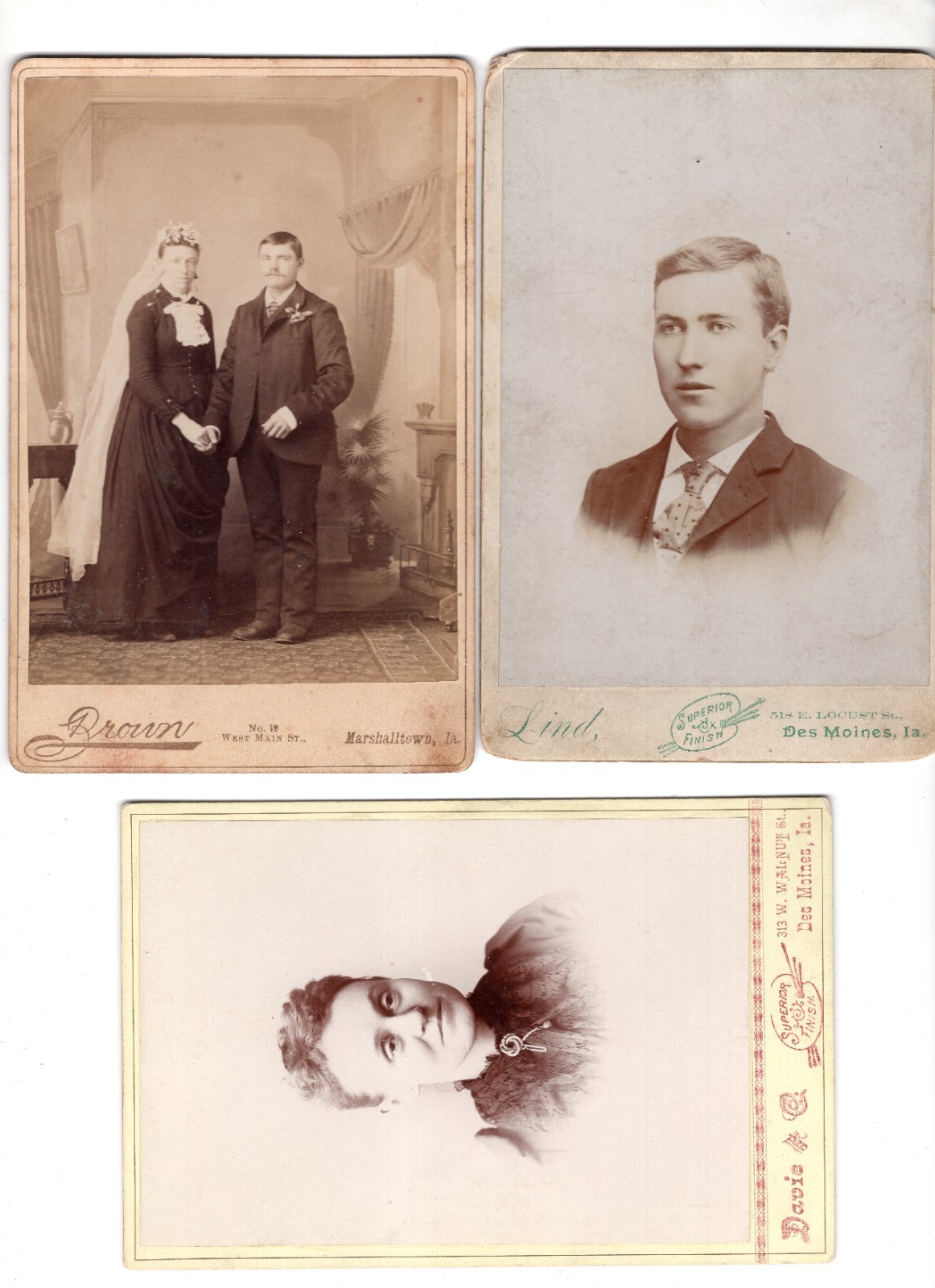 Cabinet Photos, Lot of 6, Iowa Images, Group 6274