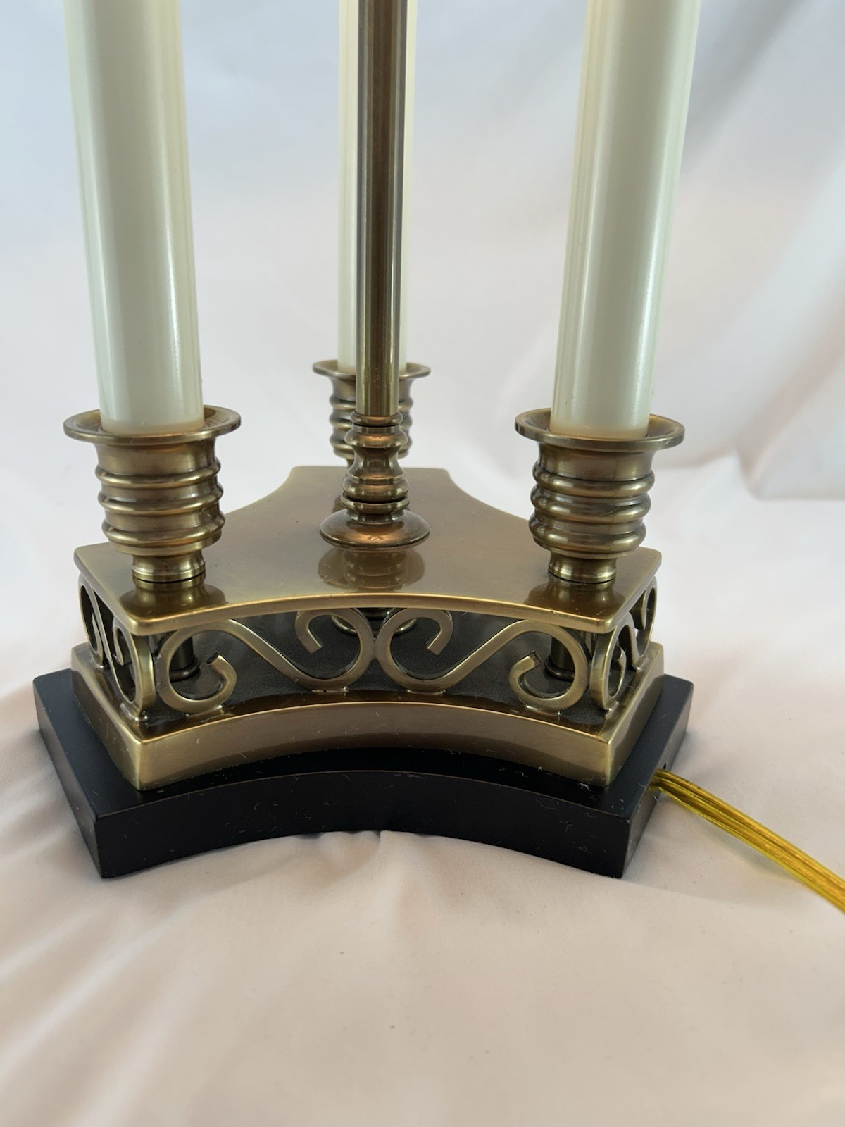 Frederick Cooper Brass Candelabra Table Lamp 3-Light Neoclassical Pleated Shade