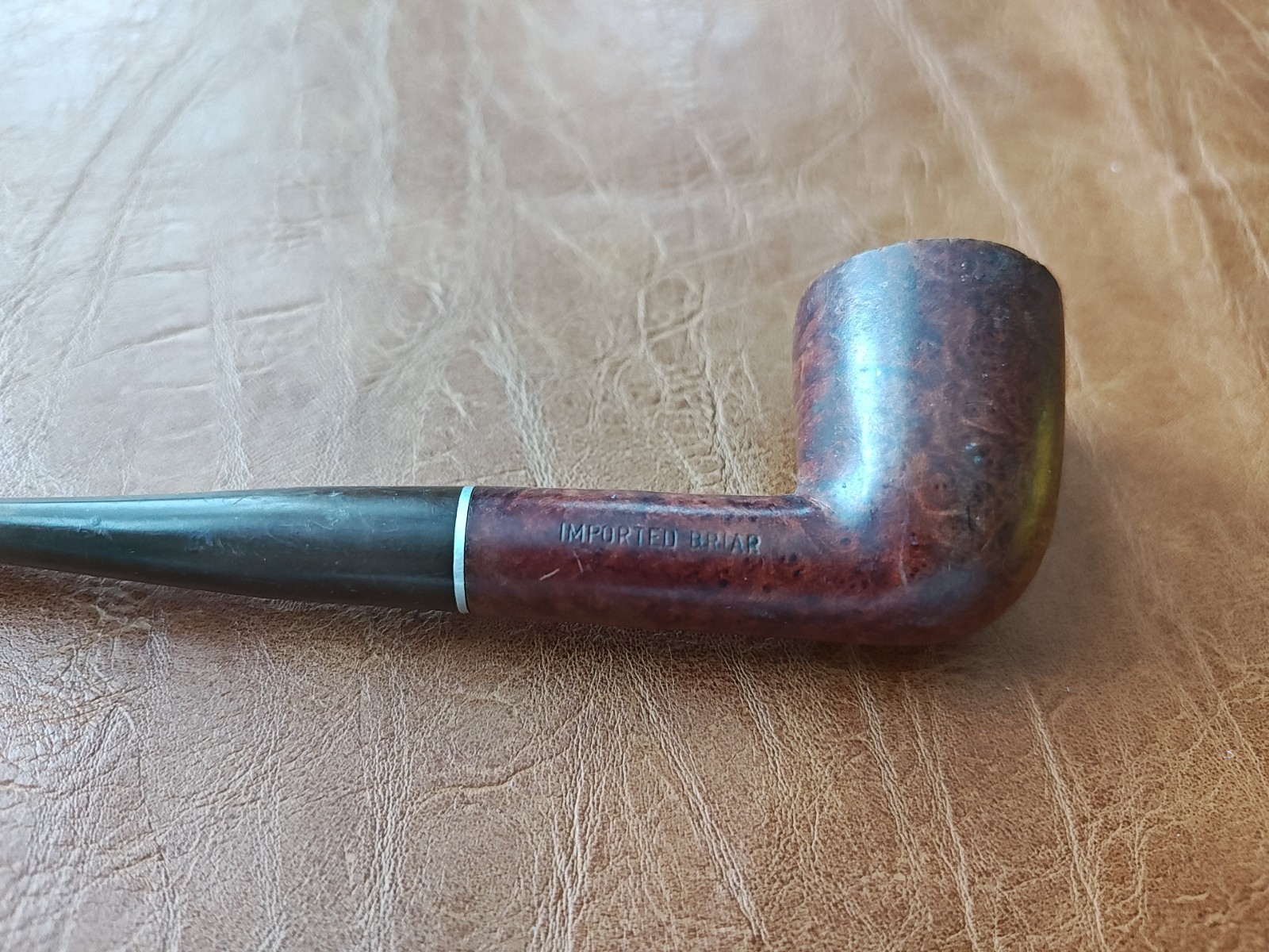 Vintage Dr Grabow Lark Smooth Billiard Tobacco Pipe Imported Briar Yellow Spade