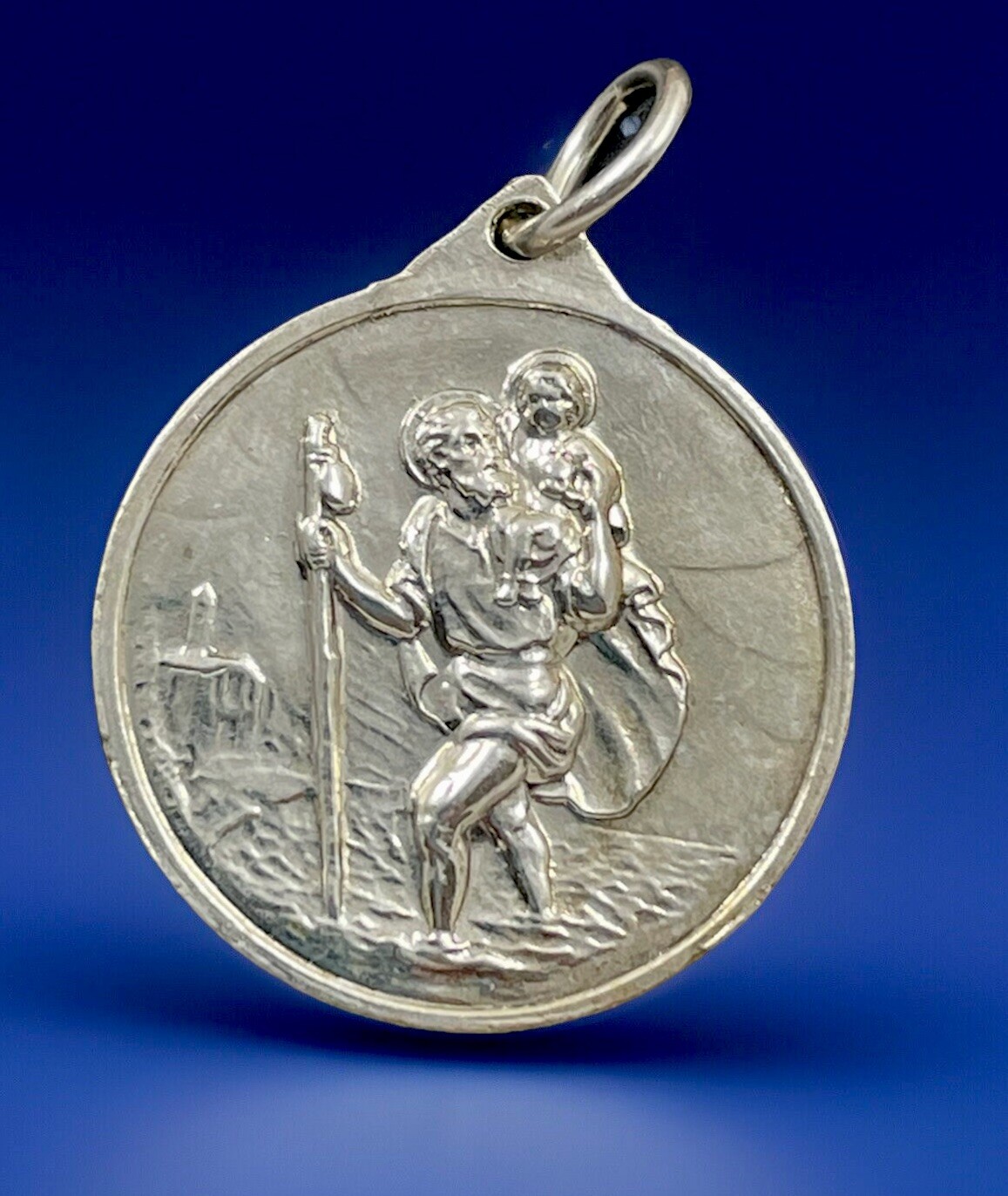 Vintage 800 Silver St Christopher, Pope Johannes XXIII Medal, 4.3 Grams Silver