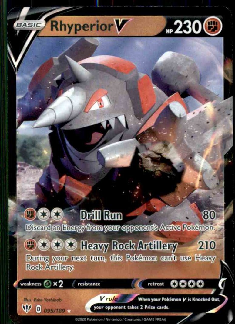 2020 Pokemon Sword And Shield Darkness Ablaze Rhyperior V Urr #95
