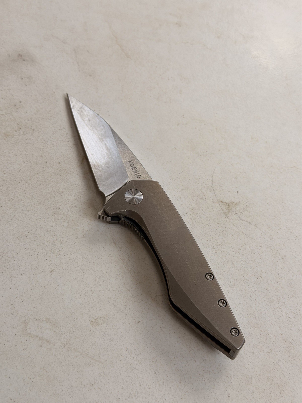 Koenig Mini Goblin, 1st Generation, 2019, Bronze Titanium Scales, M390 Blade