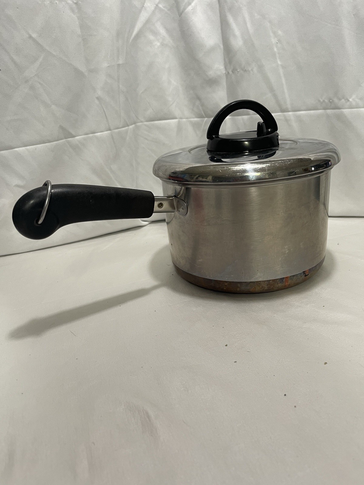 Revere Ware 3 Qt Copper Bottom Saucepan w/Lid Vintage Good Condition