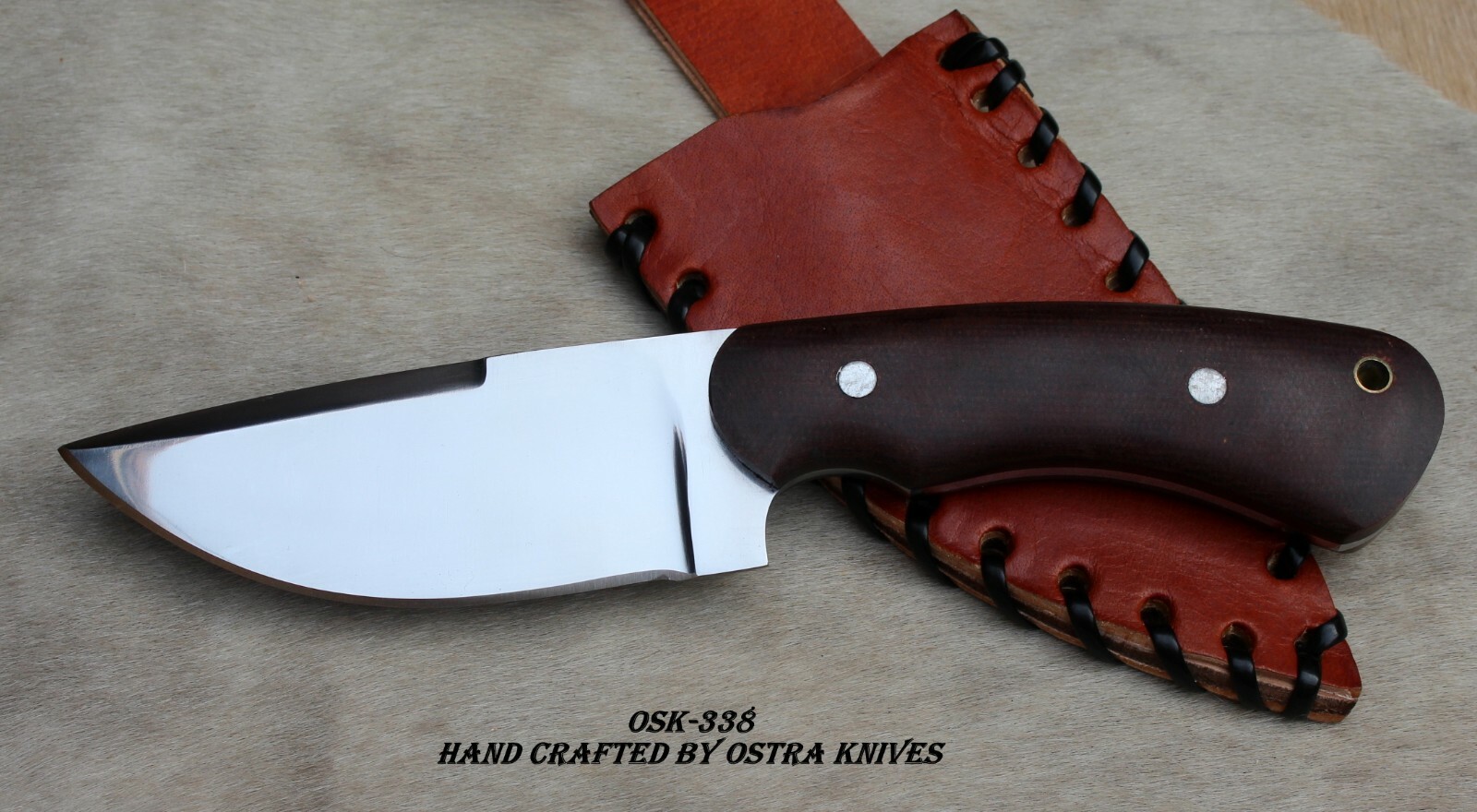 440-C STAINLESS STEEL HUNTING/SKINNING EDC TRACKER KNIFE WITH MICARTA HANDLE