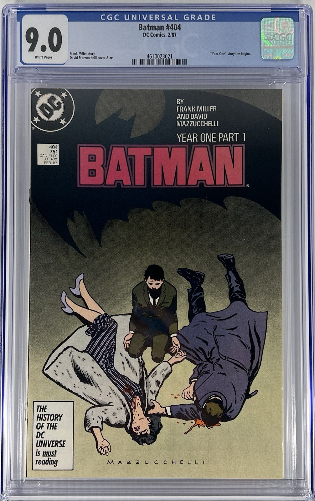 Batman #404 CGC 9.0 Year One Part 1 Frank Miller Origin of Bruce Wayne DC 1987