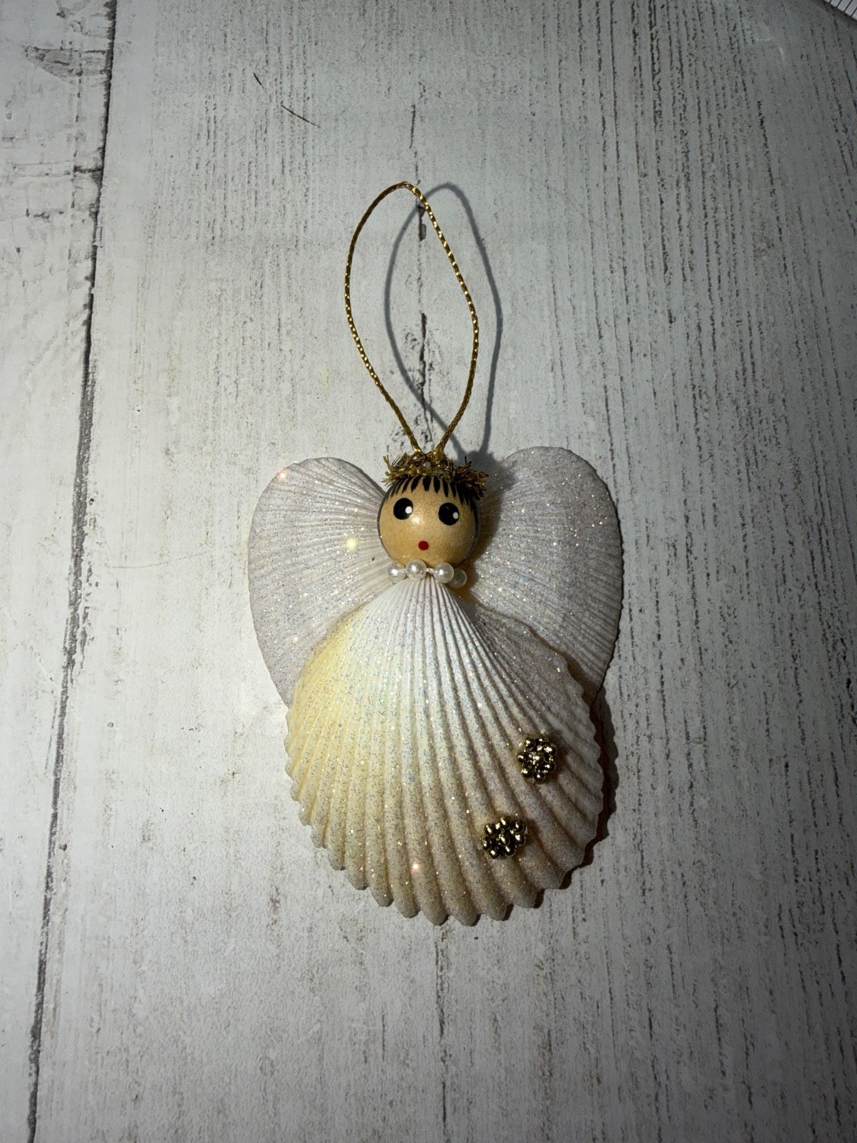 Handcrafted Seashell Angel Ornament Coastal Beach Christmas Decor