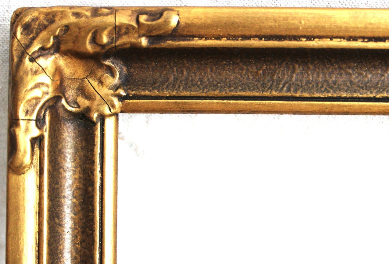 ANTIQUE ARTS CRAFTS FITS 5 X 7 WOOD PICTURE FRAME ORNATE GOLD GILT ORNATE ART
