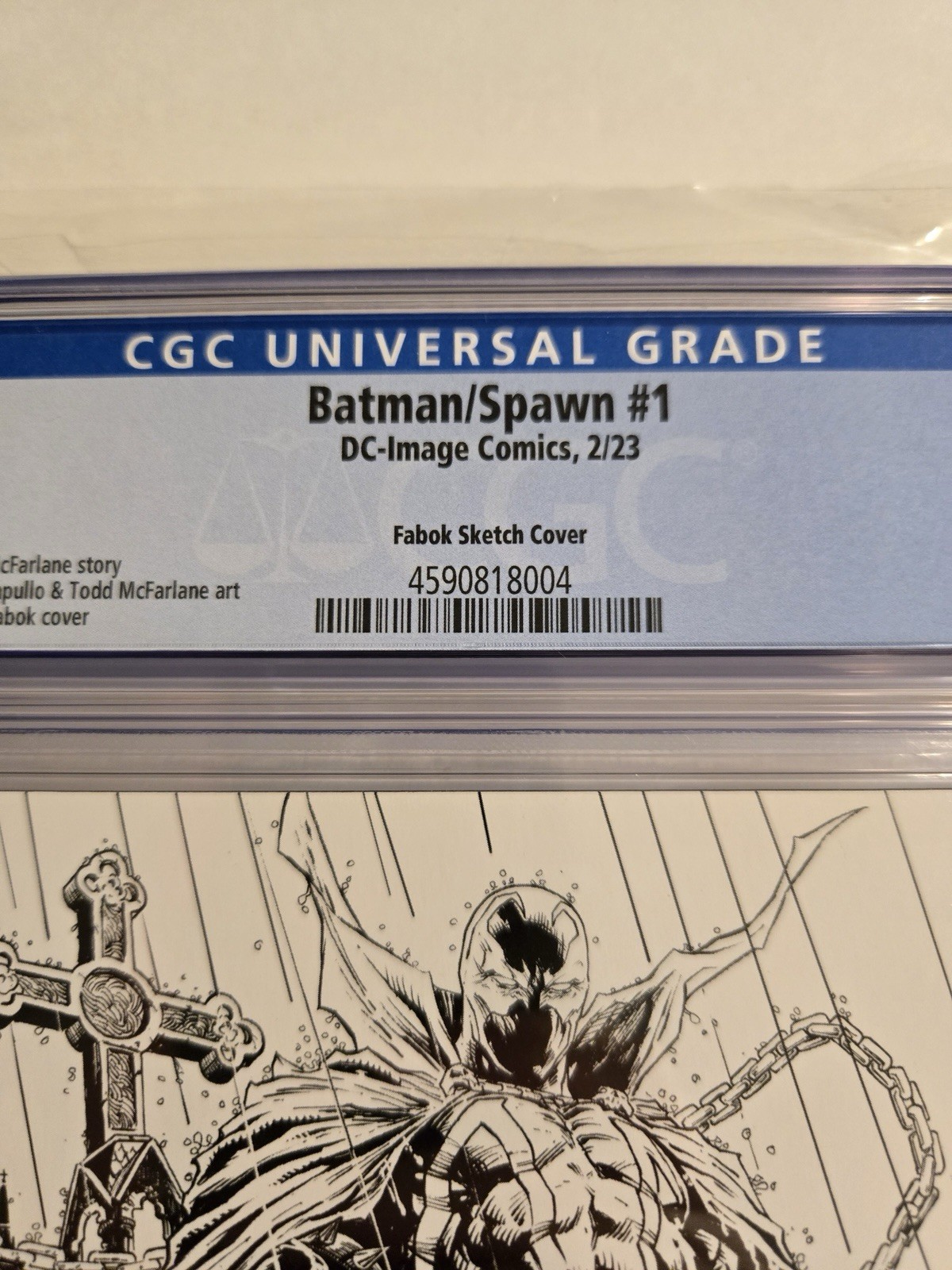 DC Comics Batman/Spawn #1 Jason Fabok Sketch B&W Variant CGC 9.8 WP