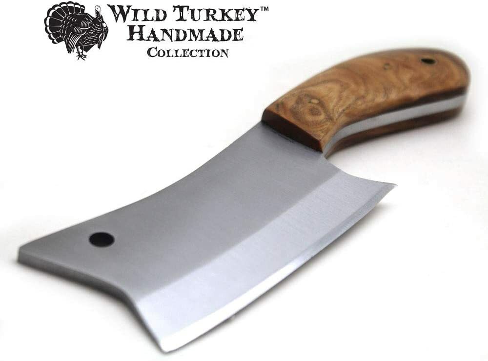 Wild Turkey Handmade Collection 7″ Fixed Blade Chef Cleaver Hatchet w. Sheath