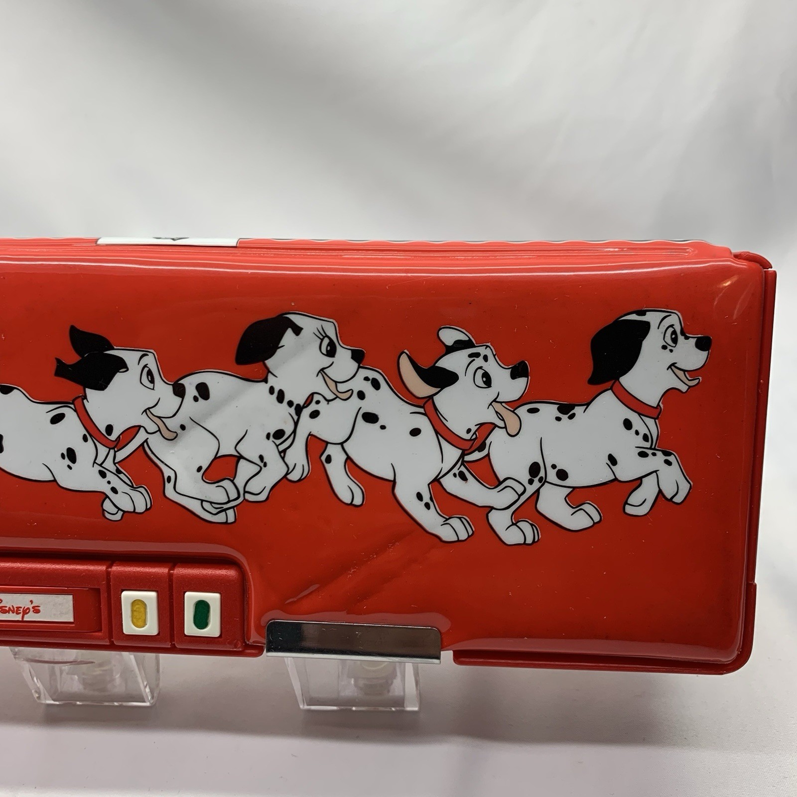 101 Dalmatians Push Button Pop-Up Pencil Case Holder Vintage :All buttons work