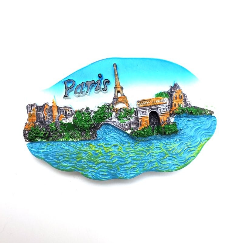 Paris Refrigerator Magnet Travel Souvenir Eiffel Tower Arc de Triomphe France