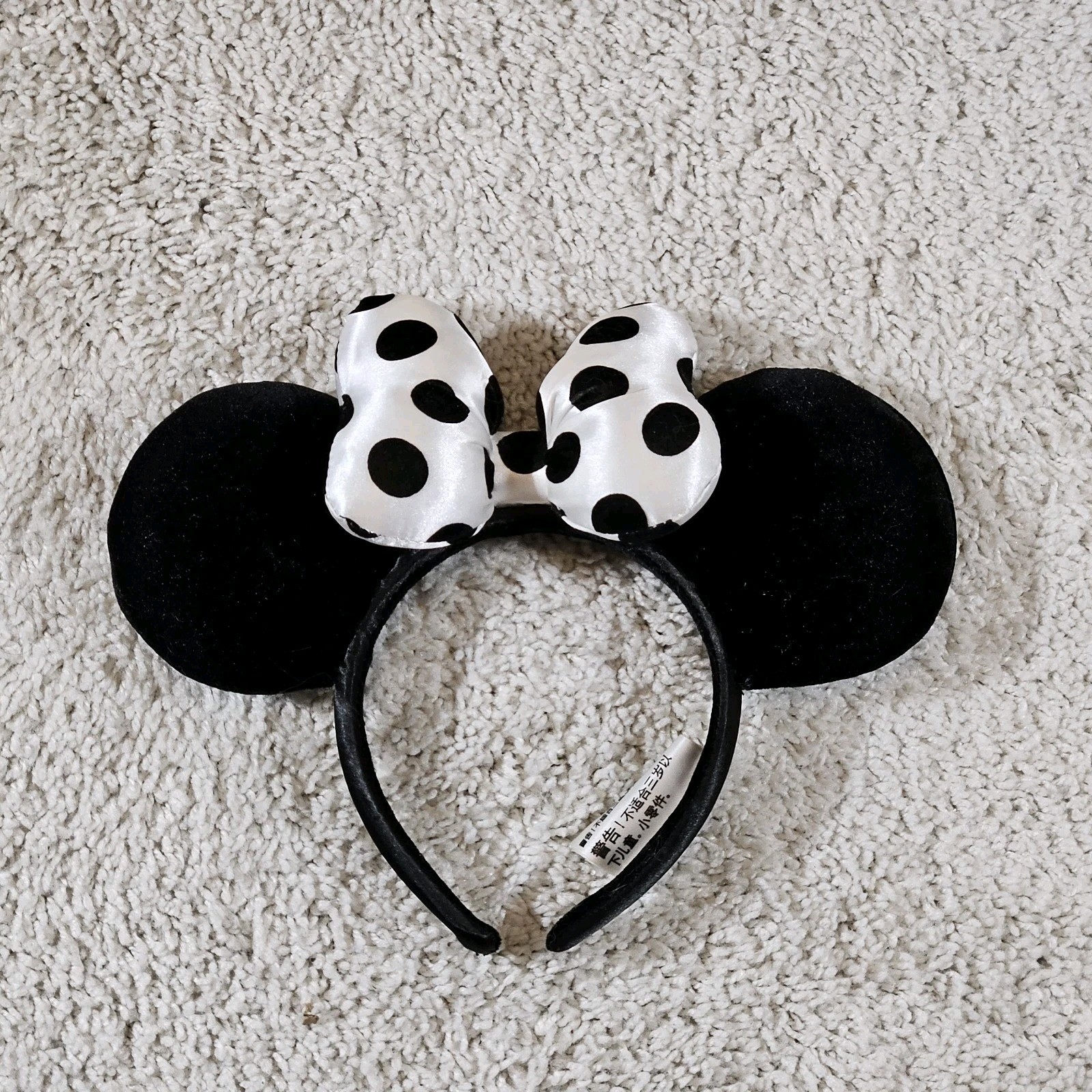 Disney Parks White Black Polka Dot Minnie Mouse Ears Headband
