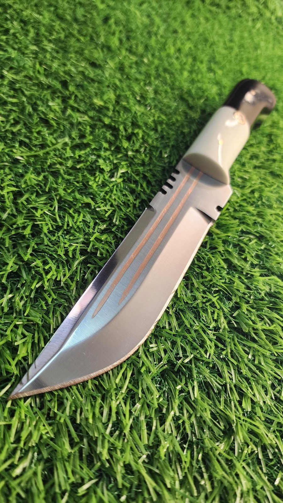 Handmade Hunting Knife with Copper Inlay Dual Copper Line Blade Collectors Item