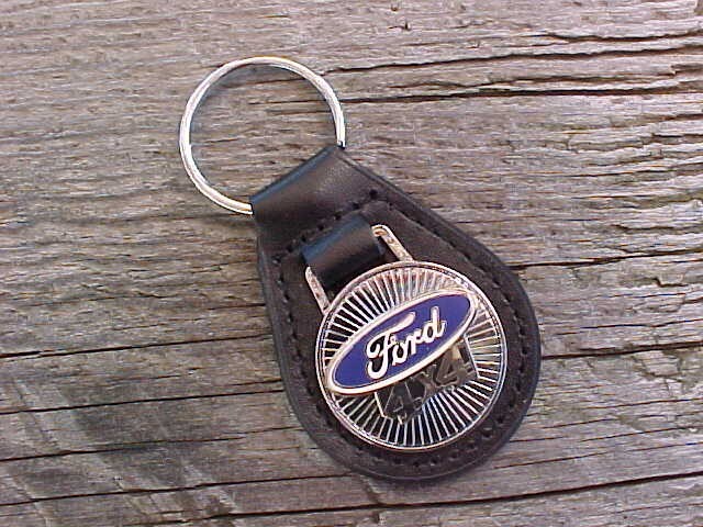 FORD 4X4 CHROME LEATHER KEY FOB NOS Hi-QUALITY STUNNING 4WD TRUCK KEY HOLDER