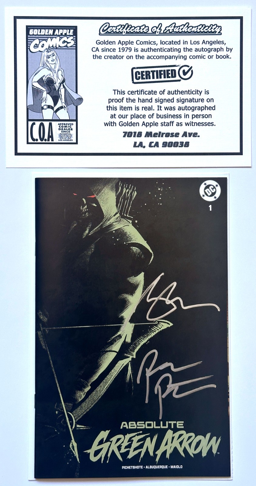 ABSOLUTE GREEN ARROW #1 LIMITED VARIANT SIGNED 2X Pichetshote Albuquerque W/COA