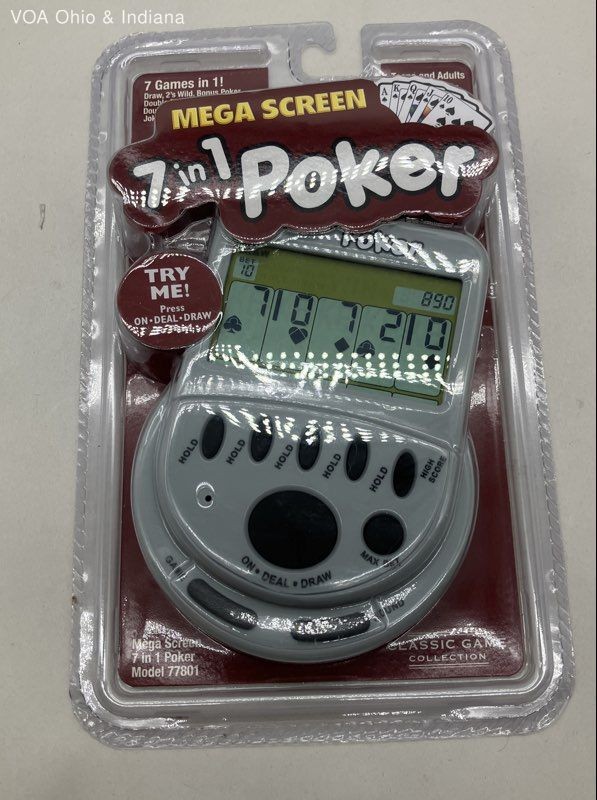 Classic Game Collection Mega Screen 7 in 1 Poker Handheld Game 77801 Sealed New