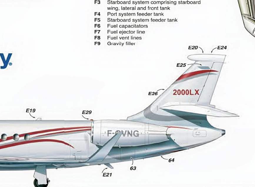 Dassault Falcon 2000LX cutaway Poster 24×36 in