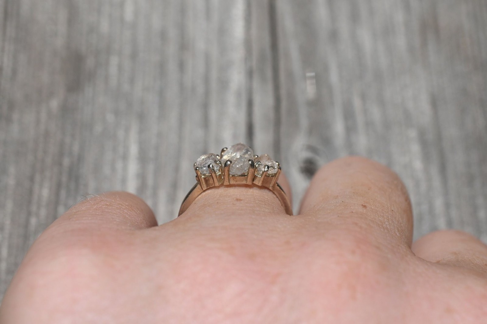14k Gold Diamond Ring Size 7 Raw Diamond Engagement Ring Solid Gold Engagement R