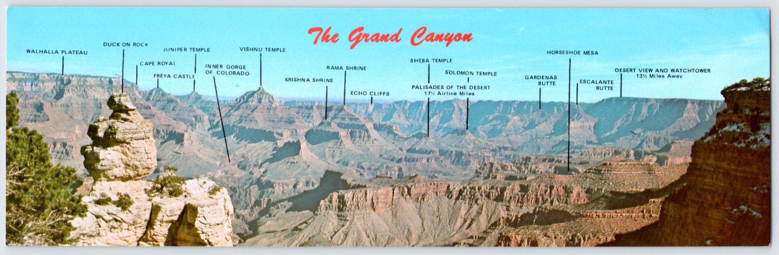 Vintage Postcard Lot Panoramic Views Grand Canyon Landmarks Identified A569