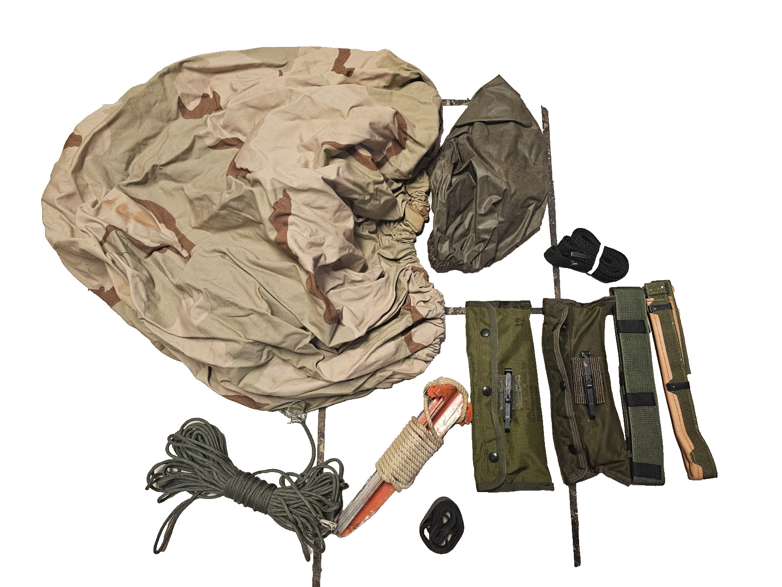 USGI Military Surplus M16A1 Maintenance Kit Pouches Desert Camo Cover Stakes Lot