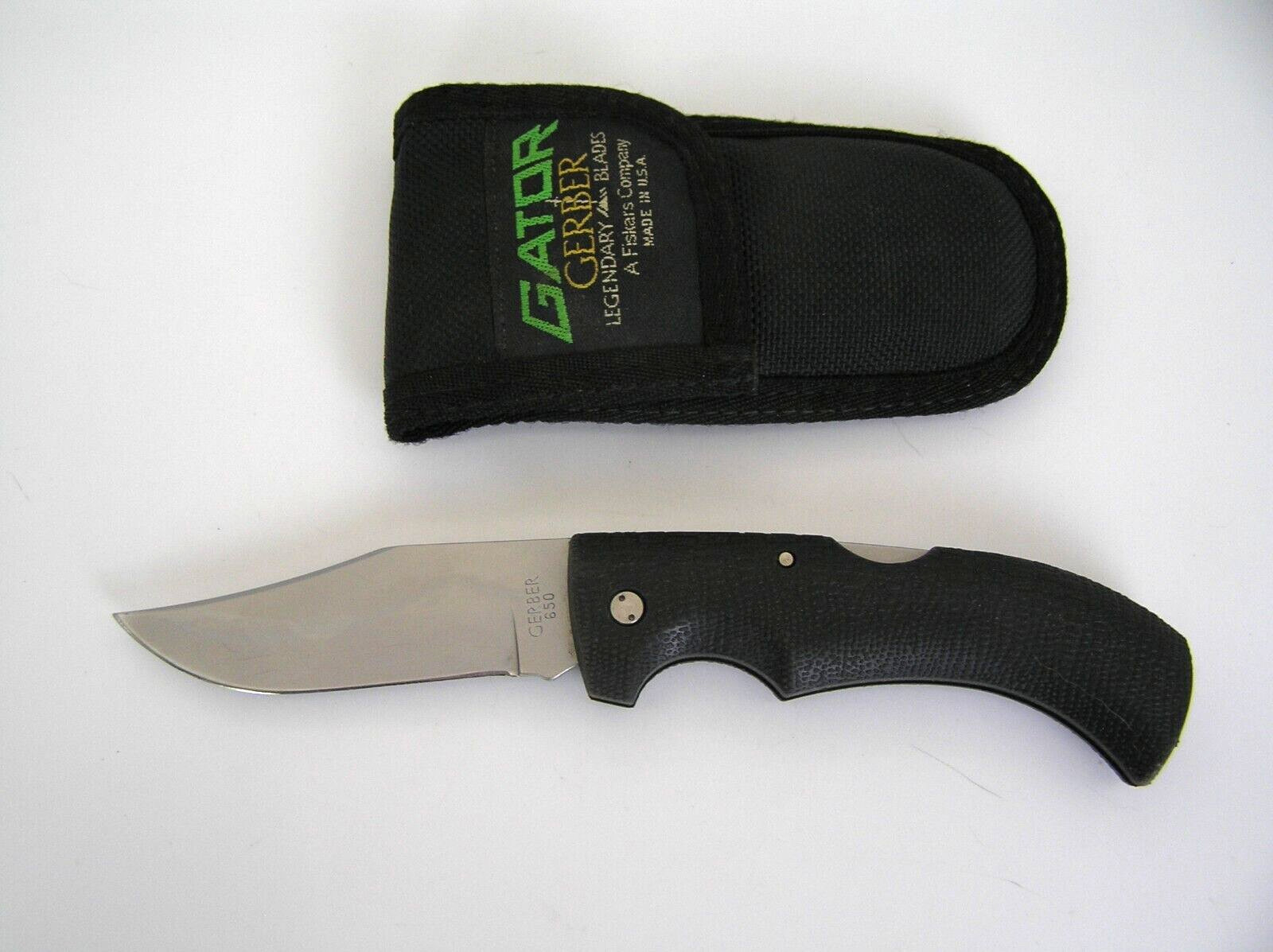 Gerber Gator 650 Straight Edge Lockback Knife w/ Sheath