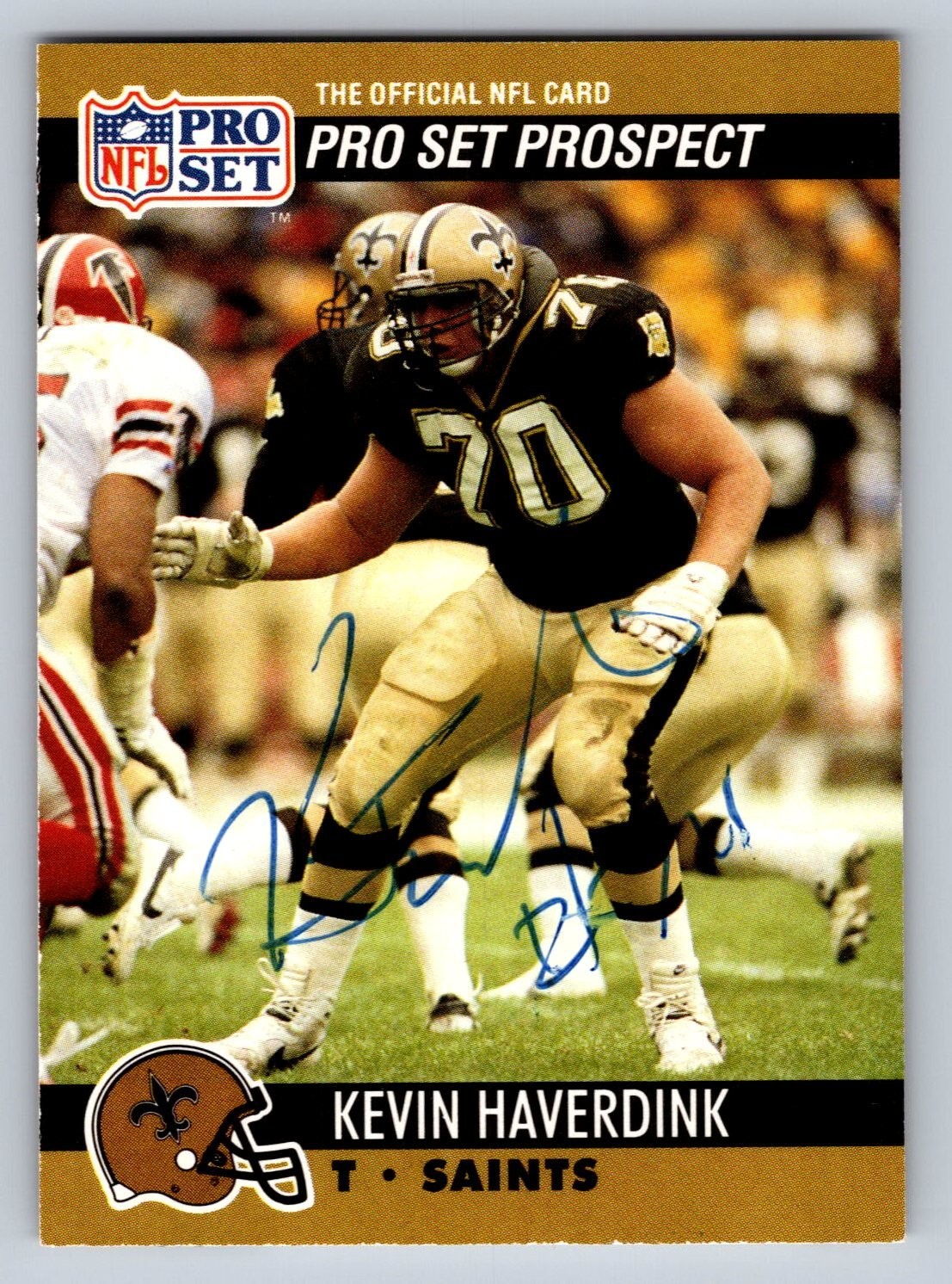 1990 Pro Set Prospect Kevin Haverdink Autographed Football Card Saints #742