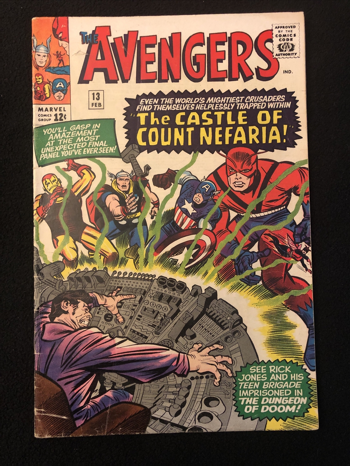 AVENGERS 13 4.0 MARVEL 1965 1ST APP COUNT NEFARIA MYLITE 2 DOUBLE BOARDED OQ