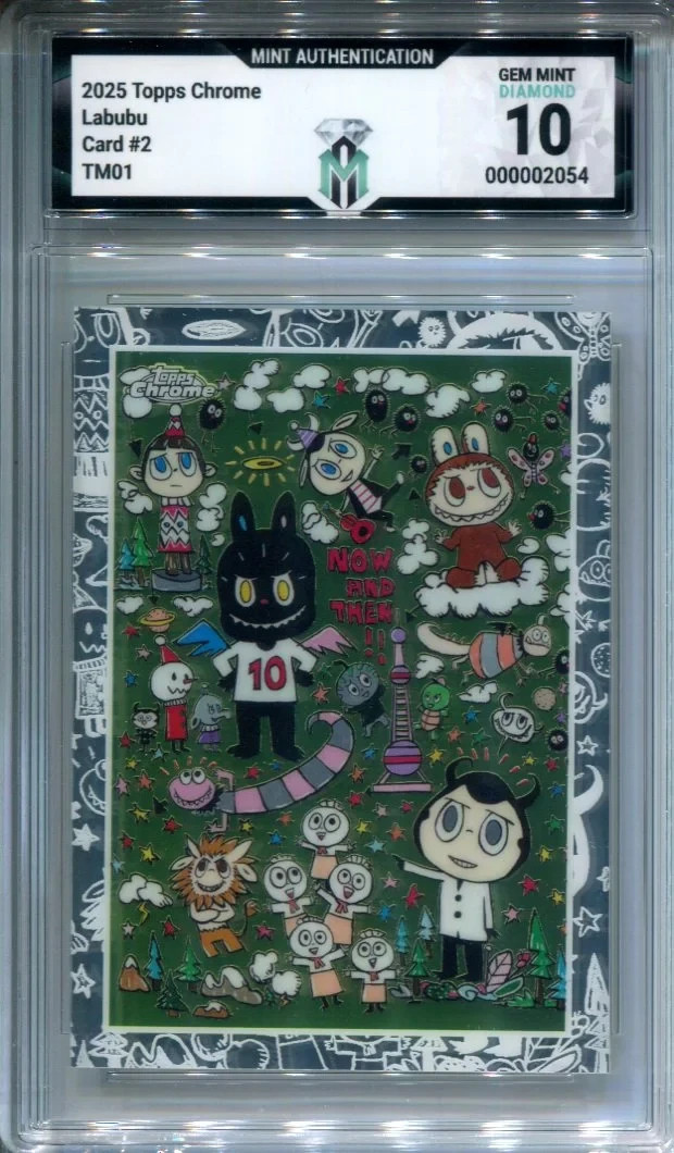 2025 Topps Chrome Labubu 10th Anniversary TM01 #2 Mint Authentication MA10