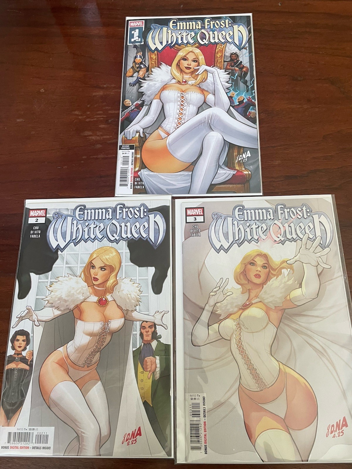Emma Frost the White Queen #1 2nd Print #2 #3 Lot. Ships In Gemini