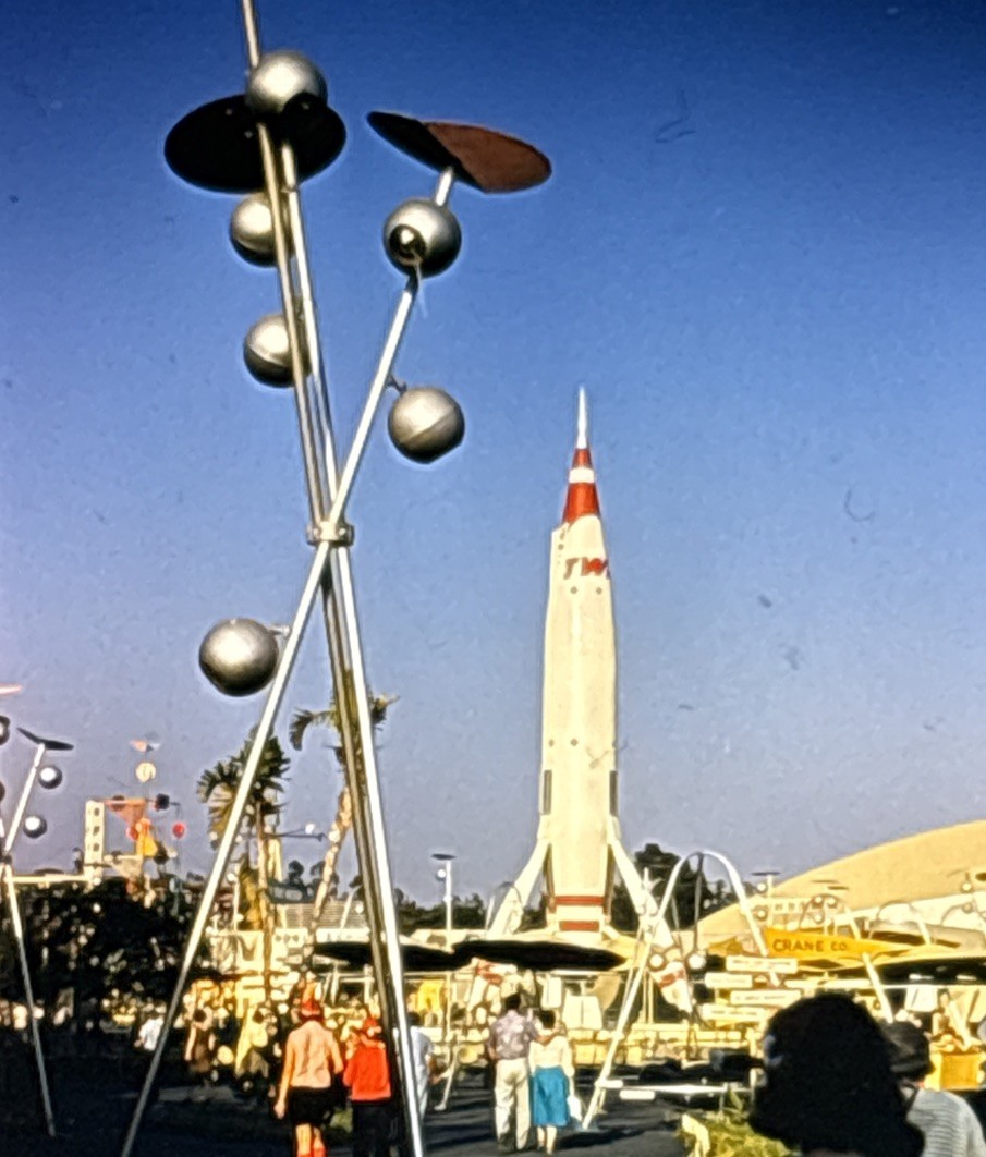 1956 Disneyland Tomorrowland TWA Moonliner Astro Jets Vintage 35mm Slide