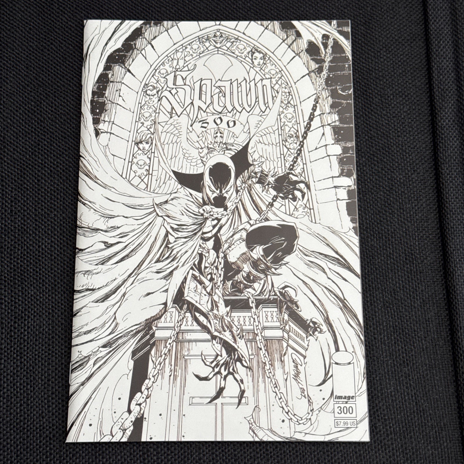 SPAWN #300 J. SCOTT CAMPBELL B&W SKETCH VARIANT