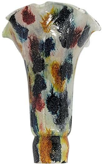 Tulip Lily Flower Glass Lamp Shade – Terra Cottage- Multi-Color 1″ Fitter
